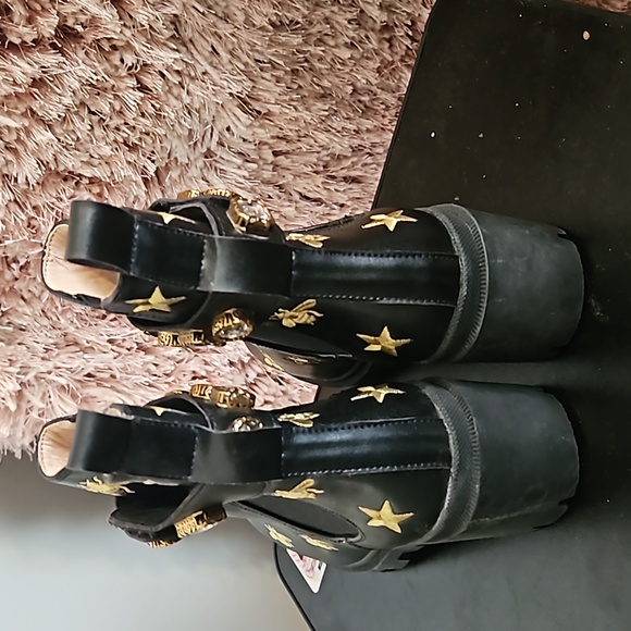 Gucci Stars and Bee Embroidered Leather Boots 41 /7.5 US - Picture 4 of 4